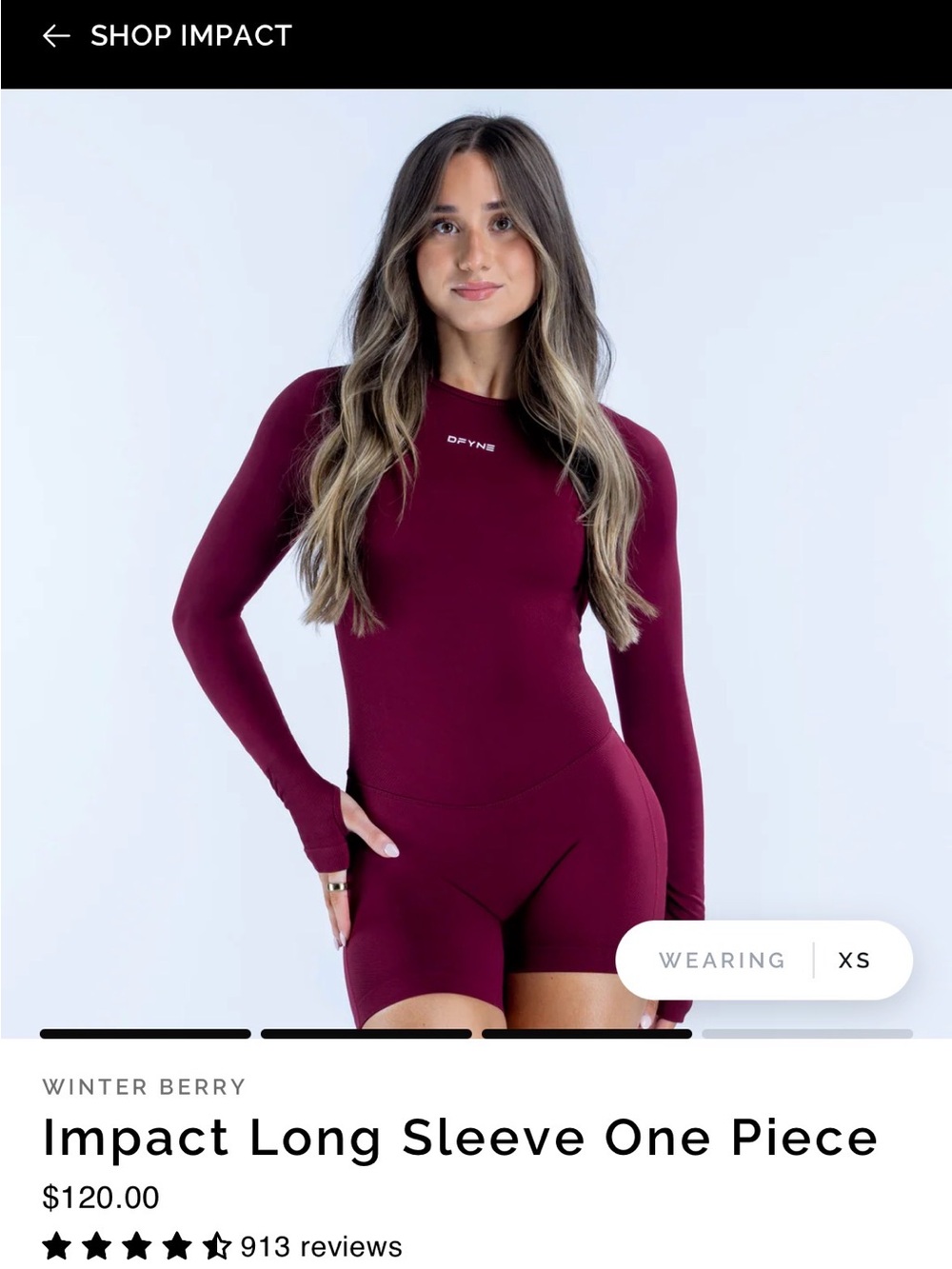 DFYNE Impact Long Sleeve One Piece - Winter Berry